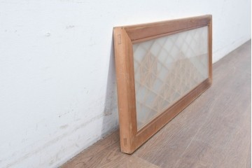 ヴィンテージ建具　昭和中期　両面ガラス　繊細な組子細工が目を引く欄間1枚　(R-087517)