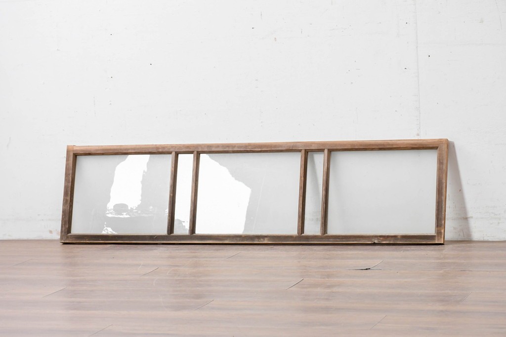 アンティーク建具　昭和初期　素朴で落ち着いた印象の明り取り1枚　(R-087519)