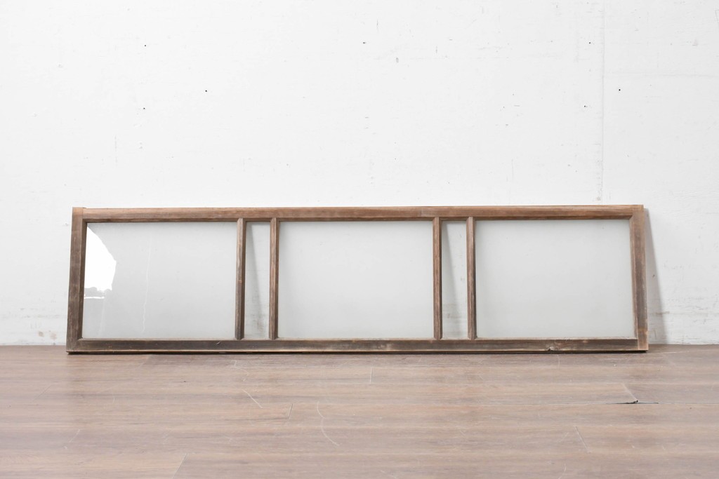 アンティーク建具　昭和初期　素朴で落ち着いた印象の明り取り1枚　(R-087519)