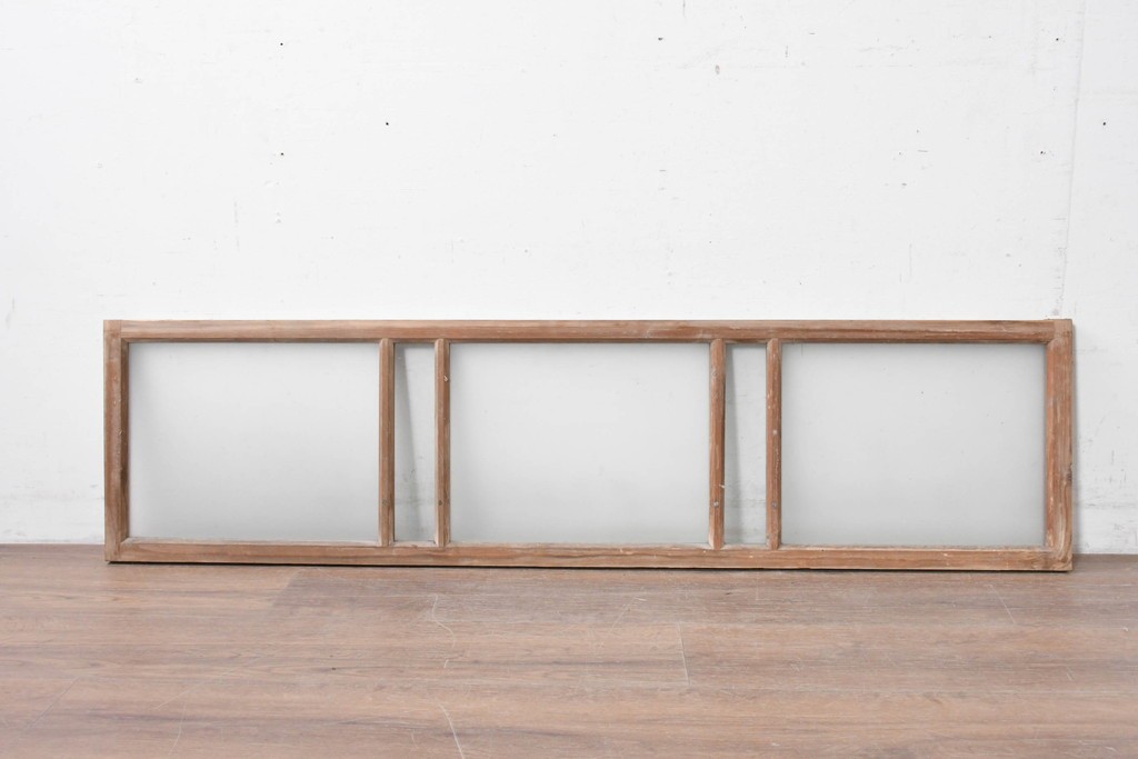 アンティーク建具　昭和初期　素朴で落ち着いた印象の明り取り1枚　(R-087519)