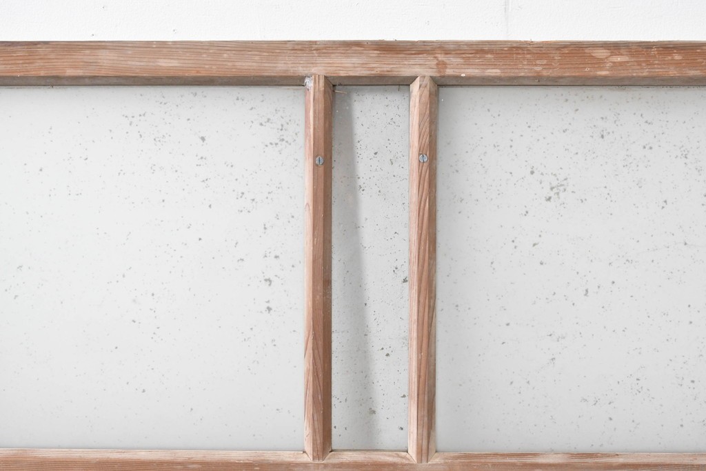 アンティーク建具　昭和初期　素朴で落ち着いた印象の明り取り2枚セット　(R-087520)