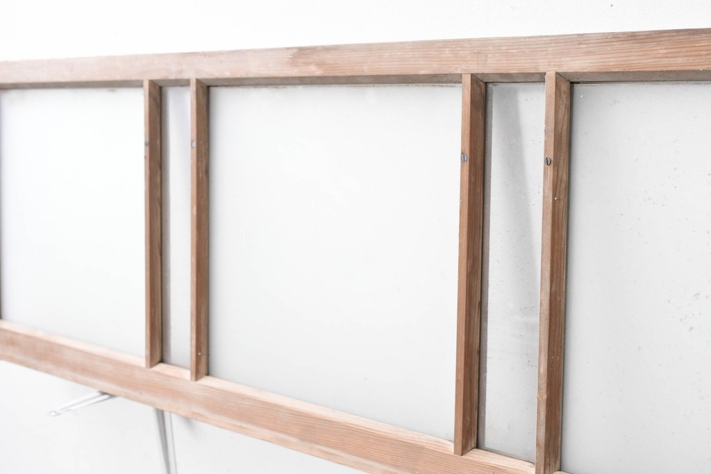 アンティーク建具　昭和初期　素朴で落ち着いた印象の明り取り2枚セット　(R-087520)