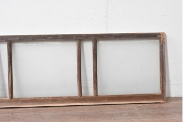 アンティーク建具　昭和初期　素朴で落ち着いた印象の明り取り2枚セット　(R-087520)