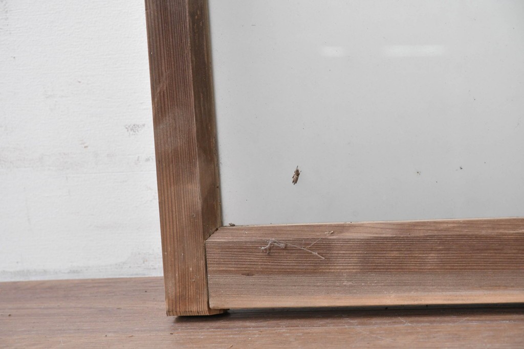 アンティーク建具　昭和初期　素朴で落ち着いた印象の明り取り2枚セット　(R-087520)