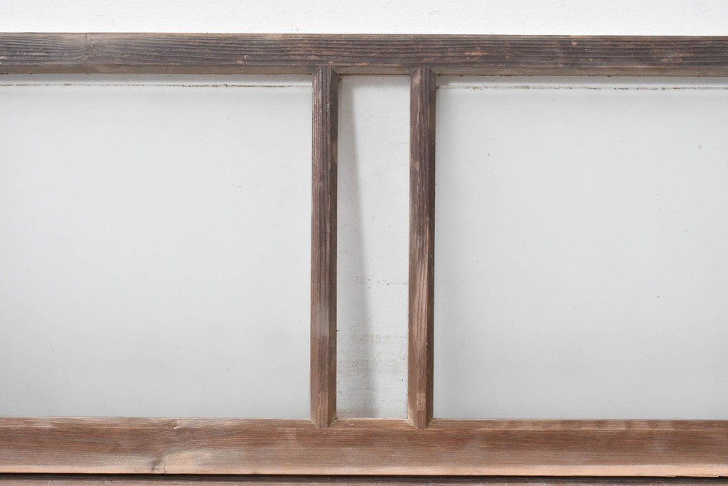 アンティーク建具　昭和初期　素朴で落ち着いた印象の明り取り2枚セット　(R-087520)