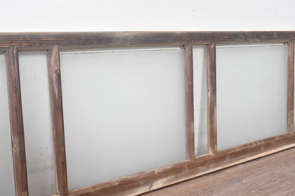 アンティーク建具　昭和初期　素朴で落ち着いた印象の明り取り2枚セット　(R-087520)