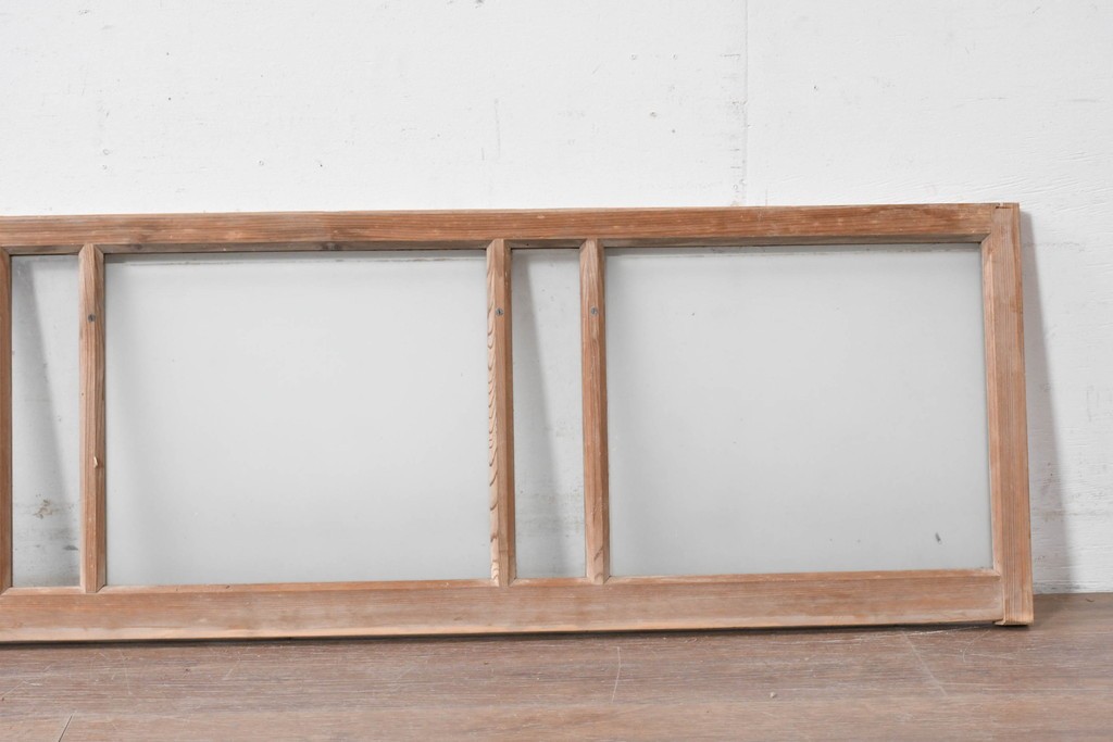 アンティーク建具　昭和初期　素朴で落ち着いた印象の明り取り2枚セット　(R-087520)