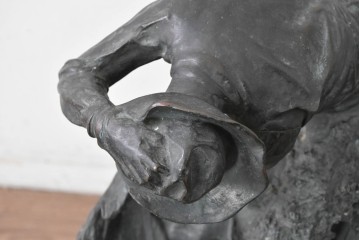 アメリカ　Frederic Remington(フレデリック・レミントン)　「The Rattlesnake(ガラガラヘビ)」　躍動感あふれるカウボーイのブロンズ像　(R-087523)