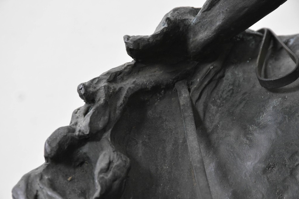 アメリカ　Frederic Remington(フレデリック・レミントン)　「The Rattlesnake(ガラガラヘビ)」　躍動感あふれるカウボーイのブロンズ像　(R-087523)