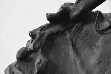 アメリカ　Frederic Remington(フレデリック・レミントン)　「The Rattlesnake(ガラガラヘビ)」　躍動感あふれるカウボーイのブロンズ像　(R-087523)