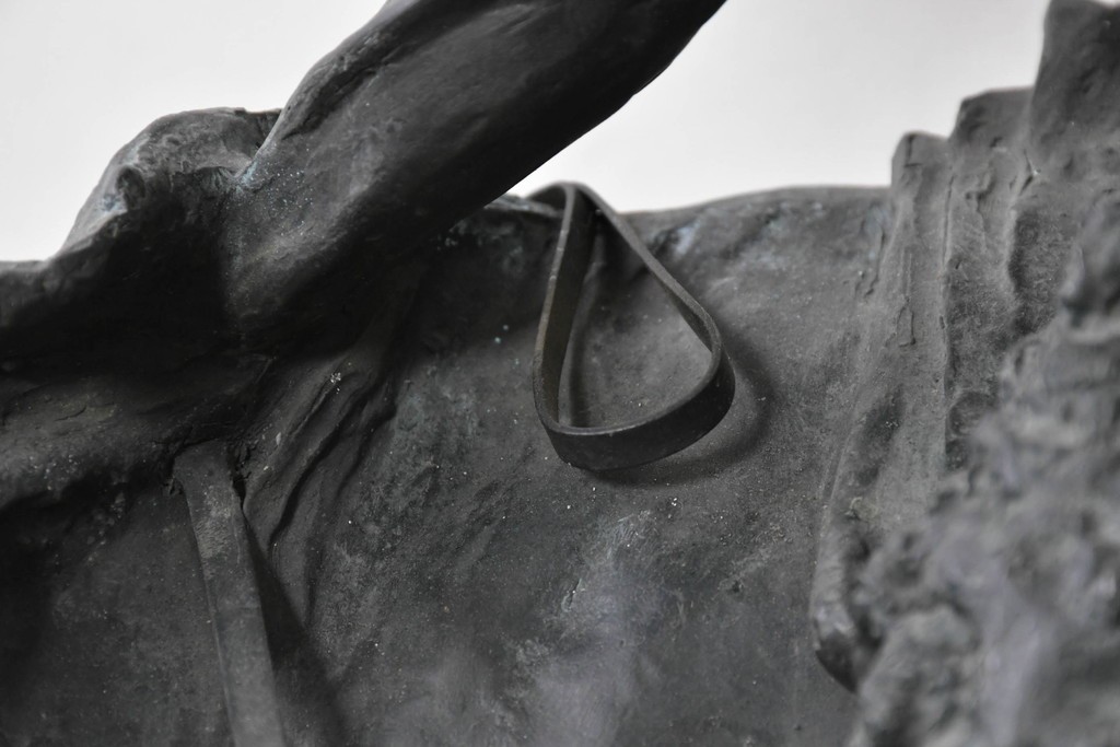 アメリカ　Frederic Remington(フレデリック・レミントン)　「The Rattlesnake(ガラガラヘビ)」　躍動感あふれるカウボーイのブロンズ像　(R-087523)