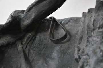 アメリカ　Frederic Remington(フレデリック・レミントン)　「The Rattlesnake(ガラガラヘビ)」　躍動感あふれるカウボーイのブロンズ像　(R-087523)