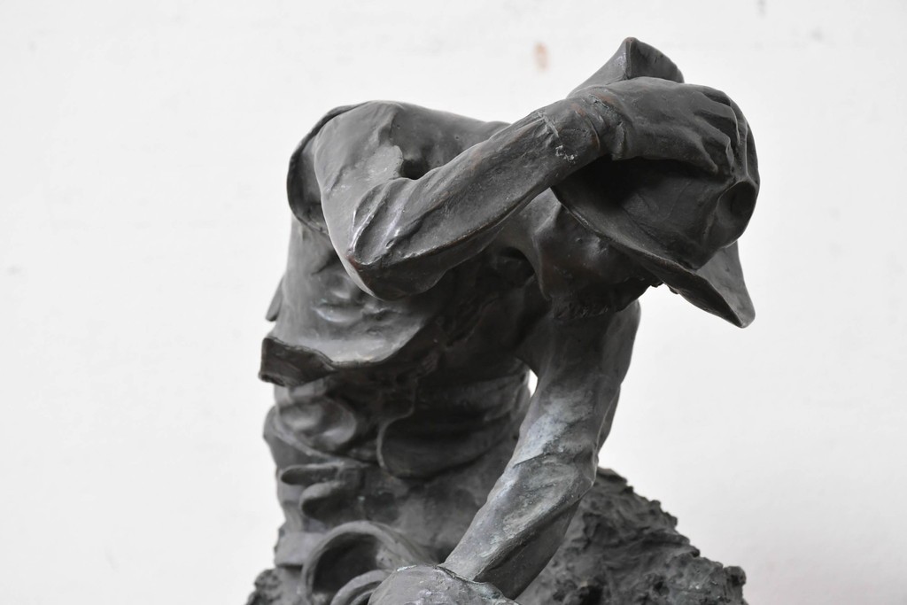 アメリカ　Frederic Remington(フレデリック・レミントン)　「The Rattlesnake(ガラガラヘビ)」　躍動感あふれるカウボーイのブロンズ像　(R-087523)