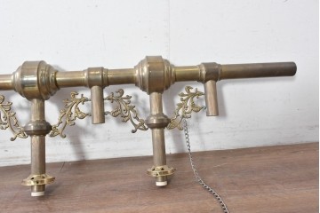 フランスヴィンテージ　希少デザイン!!　幅1700mmの大型!!　真鍮製　重厚感のある上質なつくりの3灯照明　(R-087525)