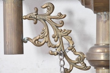 フランスヴィンテージ　希少デザイン!!　幅1700mmの大型!!　真鍮製　重厚感のある上質なつくりの3灯照明　(R-087525)