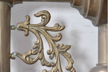 フランスヴィンテージ　希少デザイン!!　幅1700mmの大型!!　真鍮製　重厚感のある上質なつくりの3灯照明　(R-087525)