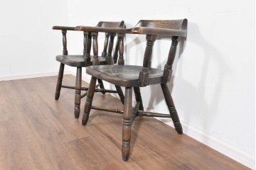 中古　美品　高級品　飛騨産業　PROVINCIAL(プロヴィンシャル)　キツツキ　スモーカーズボウダイニングチェア2脚セット　セット定価約47万円　(R-087536)