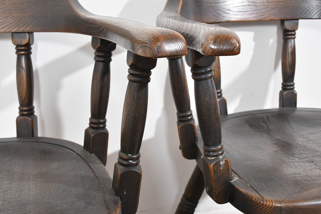 中古　美品　高級品　飛騨産業　PROVINCIAL(プロヴィンシャル)　キツツキ　スモーカーズボウダイニングチェア2脚セット　セット定価約47万円　(R-087536)