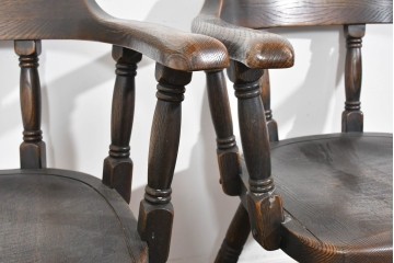 中古　美品　高級品　飛騨産業　PROVINCIAL(プロヴィンシャル)　キツツキ　スモーカーズボウダイニングチェア2脚セット　セット定価約47万円　(R-087536)