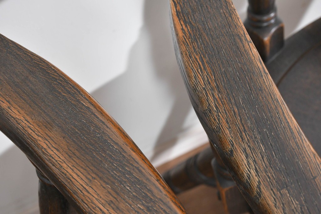 中古　美品　高級品　飛騨産業　PROVINCIAL(プロヴィンシャル)　キツツキ　スモーカーズボウダイニングチェア2脚セット　セット定価約47万円　(R-087536)