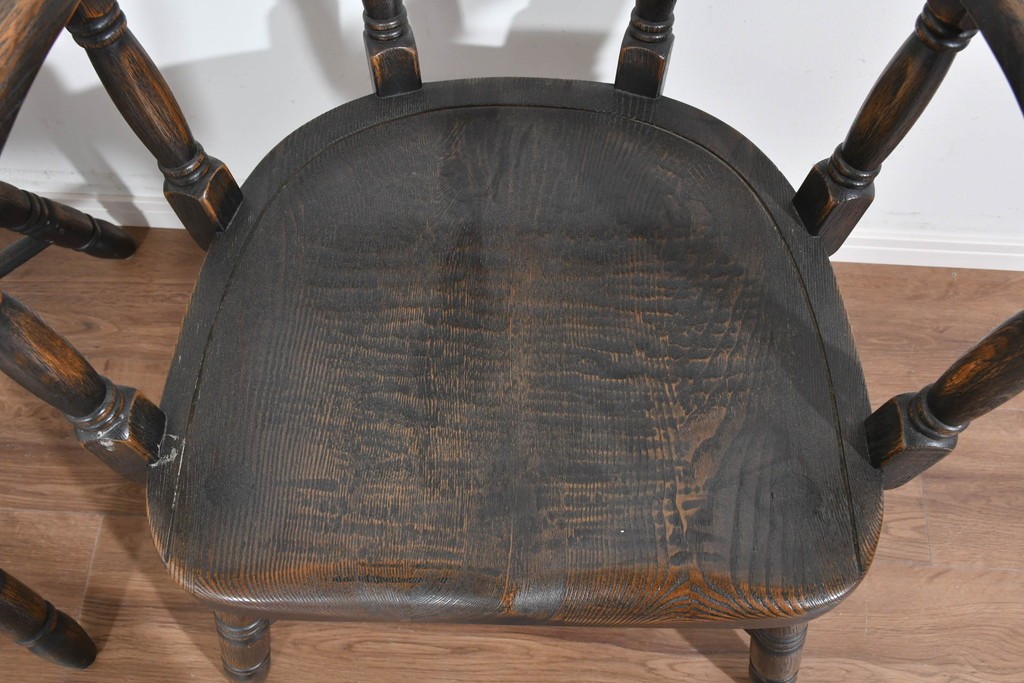 中古　美品　高級品　飛騨産業　PROVINCIAL(プロヴィンシャル)　キツツキ　スモーカーズボウダイニングチェア2脚セット　セット定価約47万円　(R-087536)