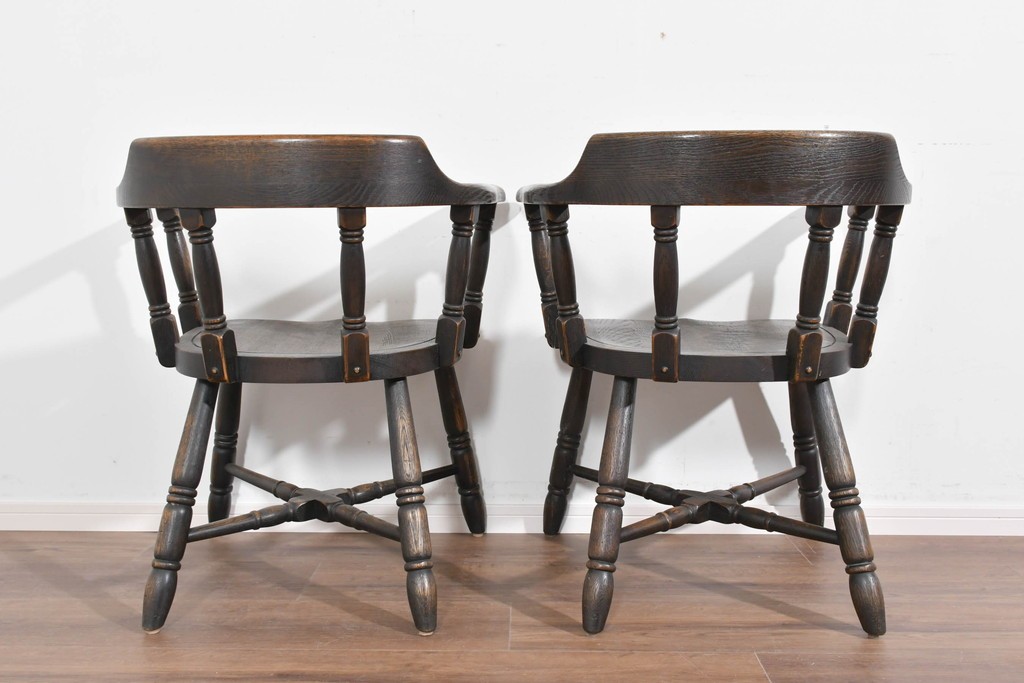 中古　美品　高級品　飛騨産業　PROVINCIAL(プロヴィンシャル)　キツツキ　スモーカーズボウダイニングチェア2脚セット　セット定価約47万円　(R-087536)