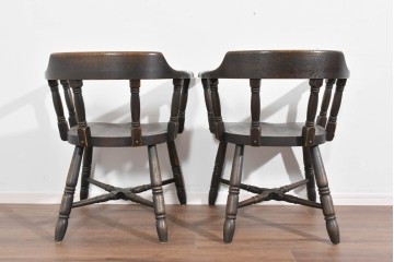 中古　美品　高級品　飛騨産業　PROVINCIAL(プロヴィンシャル)　キツツキ　スモーカーズボウダイニングチェア2脚セット　セット定価約47万円　(R-087536)