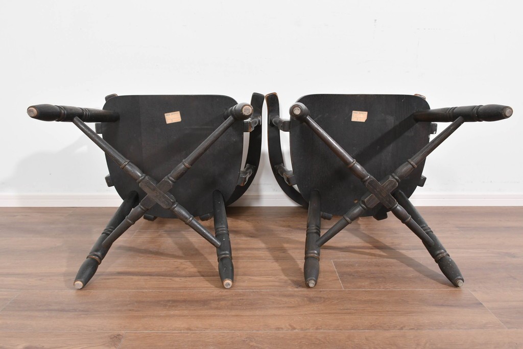 中古　美品　高級品　飛騨産業　PROVINCIAL(プロヴィンシャル)　キツツキ　スモーカーズボウダイニングチェア2脚セット　セット定価約47万円　(R-087536)