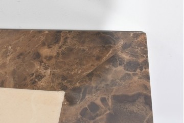 中古　ヨーロッパ　高級輸入家具　オーク材　大理石天板のダイニングテーブル　定価約50万円　(R-087538)