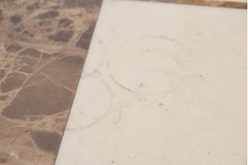 中古　ヨーロッパ　高級輸入家具　オーク材　大理石天板のダイニングテーブル　定価約50万円　(R-087538)