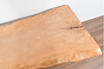 中古　国産職人手作り品　栃ノ木(トチノキ)　一枚板の存在感あふれるダイニングテーブル　製作費約45万円　(R-087540)