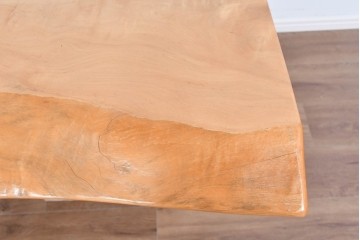 中古　国産職人手作り品　栃ノ木(トチノキ)　一枚板の存在感あふれるダイニングテーブル　製作費約45万円　(R-087540)