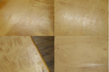 中古　国産職人手作り品　栃ノ木(トチノキ)　一枚板の存在感あふれるダイニングテーブル　製作費約45万円　(R-087540)