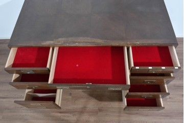 中古　希少な廃番品　カリモク家具(karimoku)　domani(ドマーニ)　Morganton(モーガントン)　風格ある両袖デスク　(R-087541)