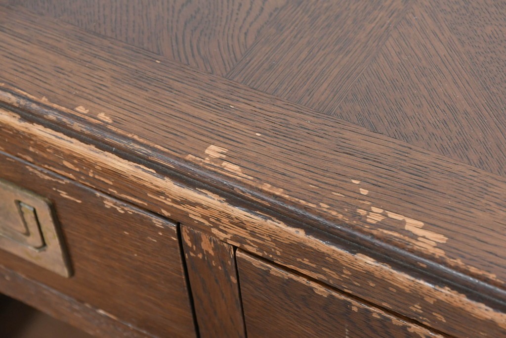 中古　希少な廃番品　カリモク家具(karimoku)　domani(ドマーニ)　Morganton(モーガントン)　風格ある両袖デスク　(R-087541)