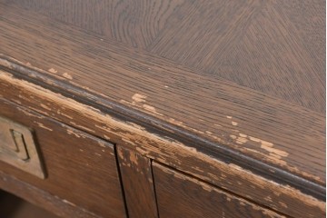 中古　希少な廃番品　カリモク家具(karimoku)　domani(ドマーニ)　Morganton(モーガントン)　風格ある両袖デスク　(R-087541)