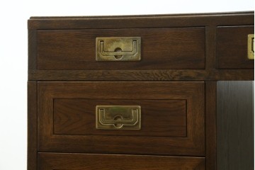 中古　希少な廃番品　カリモク家具(karimoku)　domani(ドマーニ)　Morganton(モーガントン)　風格ある両袖デスク　(R-087541)