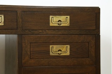 中古　希少な廃番品　カリモク家具(karimoku)　domani(ドマーニ)　Morganton(モーガントン)　風格ある両袖デスク　(R-087541)