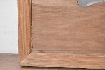 アンティーク建具　昭和初期　松と山水風景の彫刻が美しい欄間1枚　(R-087546)