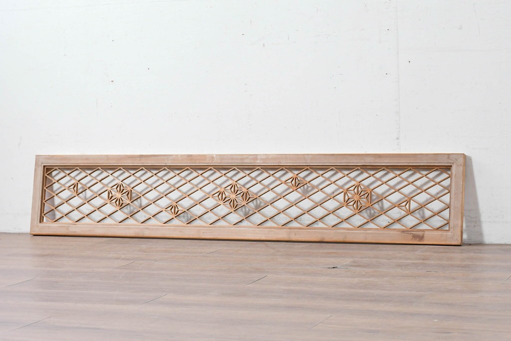 ヴィンテージ建具　昭和中期　麻の葉模様の組子が上品な欄間1枚　(R-087547)
