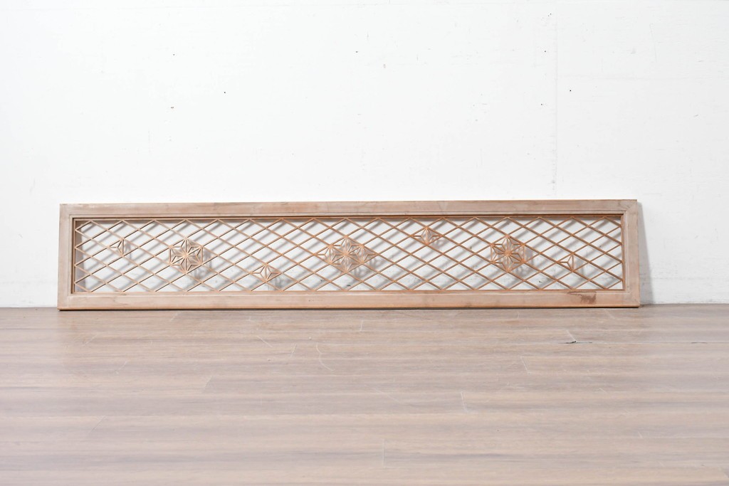 ヴィンテージ建具　昭和中期　麻の葉模様の組子が上品な欄間1枚　(R-087547)