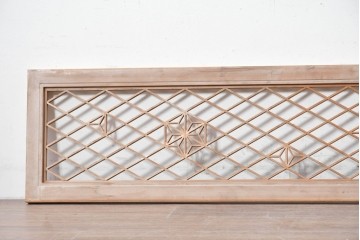 ヴィンテージ建具　昭和中期　麻の葉模様の組子が上品な欄間1枚　(R-087547)