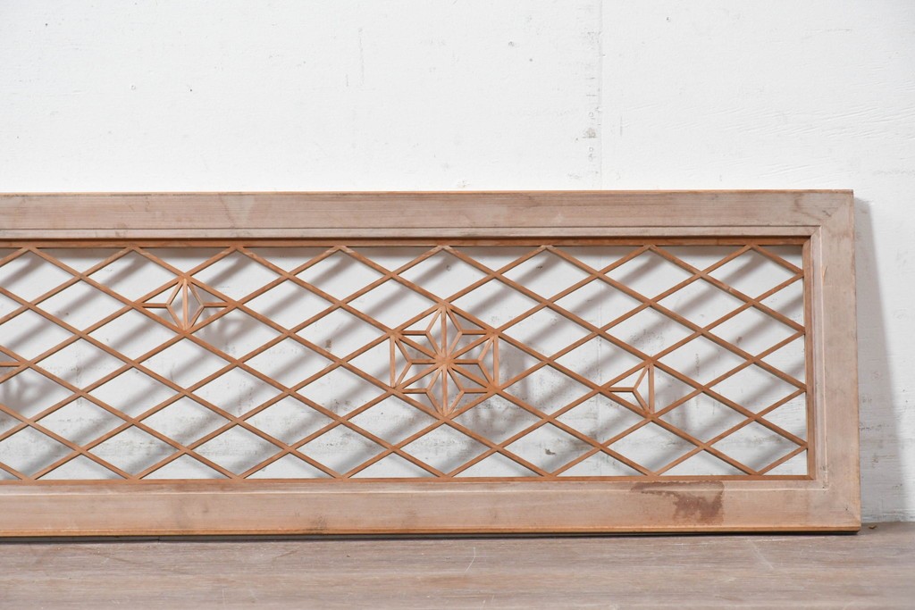 ヴィンテージ建具　昭和中期　麻の葉模様の組子が上品な欄間1枚　(R-087547)