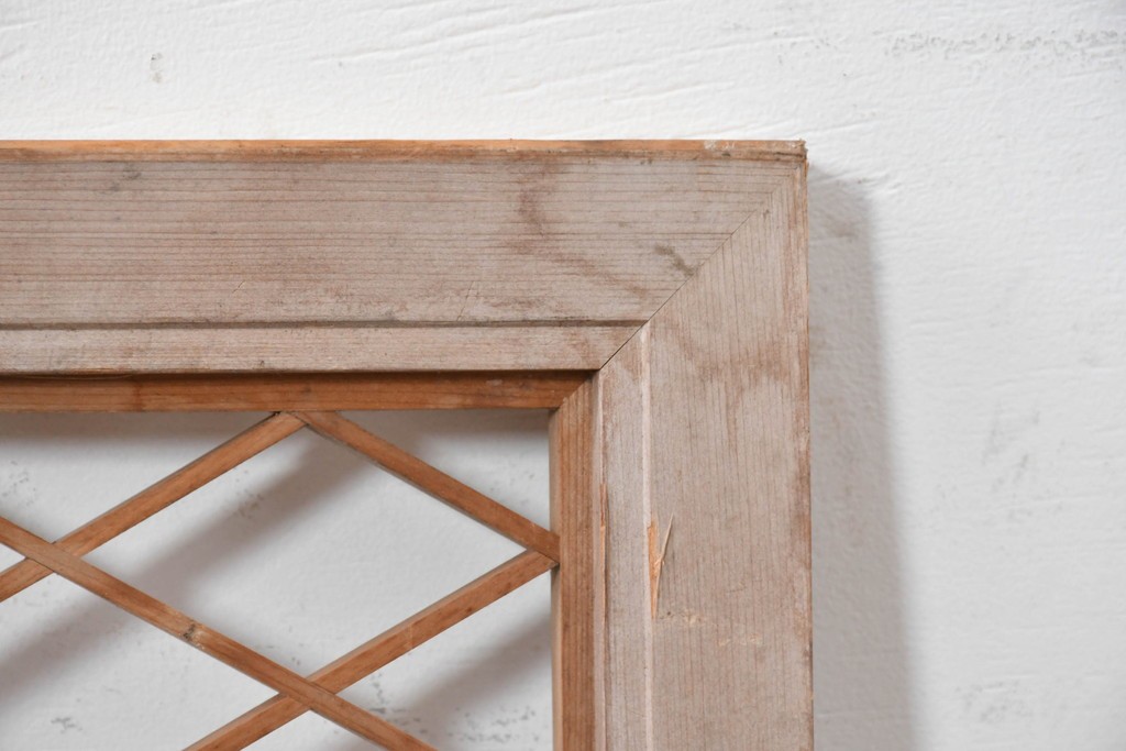 ヴィンテージ建具　昭和中期　麻の葉模様の組子が上品な欄間1枚　(R-087547)