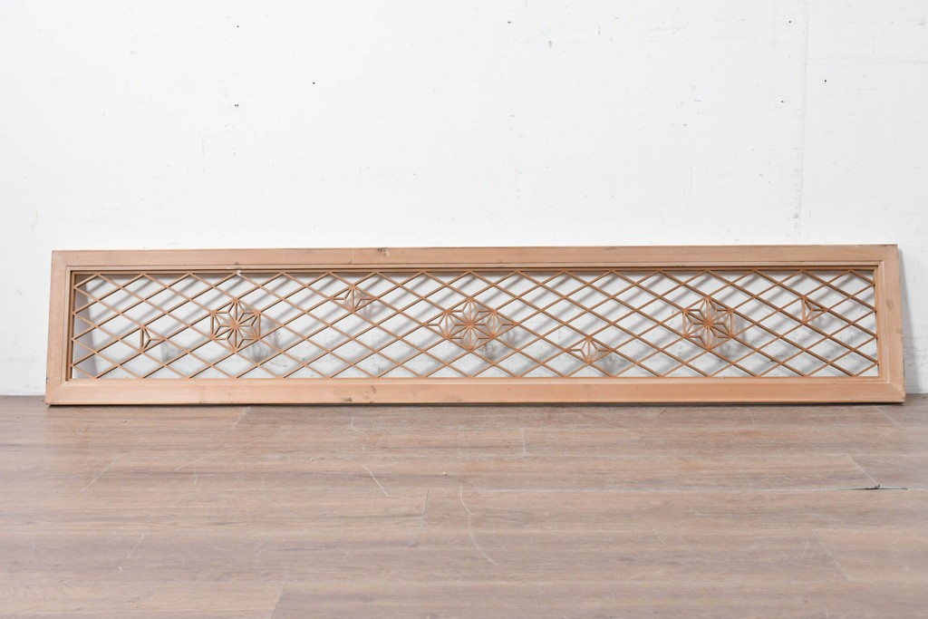 ヴィンテージ建具　昭和中期　麻の葉模様の組子が上品な欄間1枚　(R-087547)