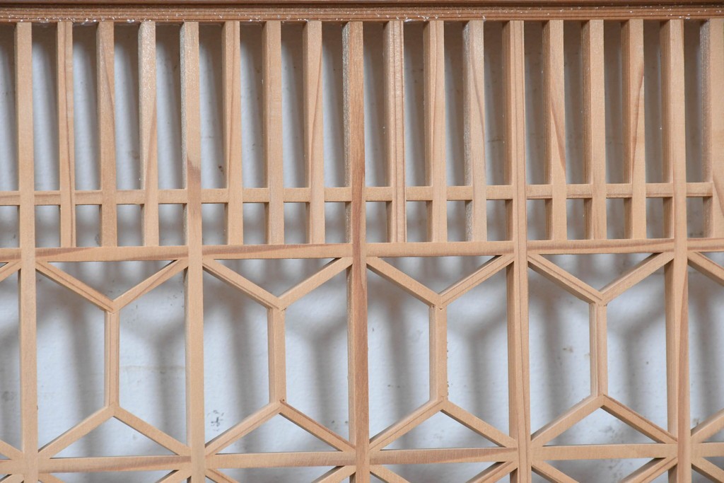 ヴィンテージ建具　昭和中期　細やかな組子細工が空間を彩る欄間1枚　(R-087548)