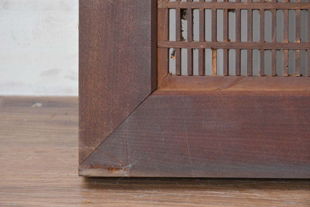 アンティーク建具　昭和初期　片面ガラス　繊細な組子細工が美しい欄間1枚　(R-087550)