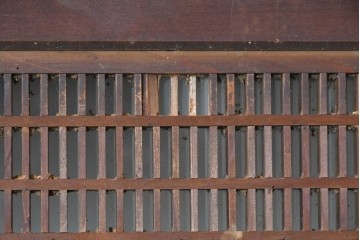 アンティーク建具　昭和初期　片面ガラス　繊細な組子細工が美しい欄間1枚　(R-087550)