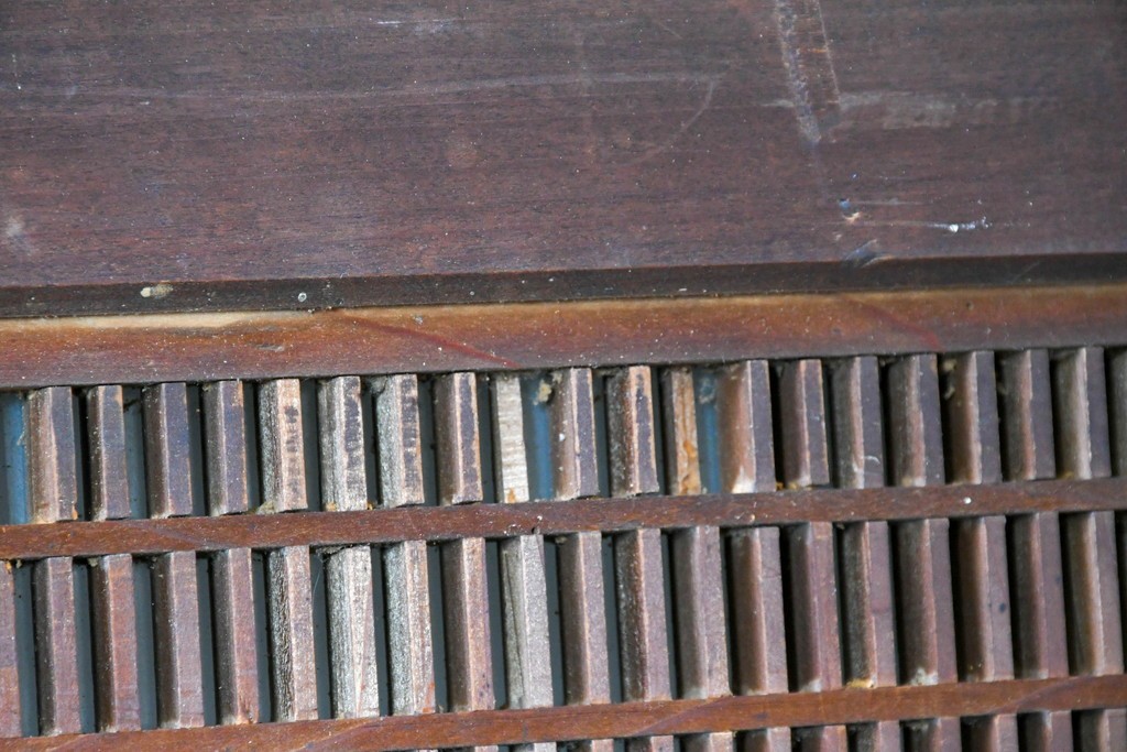 アンティーク建具　昭和初期　片面ガラス　繊細な組子細工が美しい欄間1枚　(R-087550)