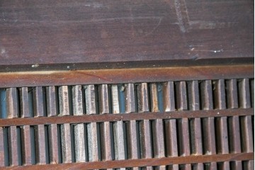 アンティーク建具　昭和初期　片面ガラス　繊細な組子細工が美しい欄間1枚　(R-087550)